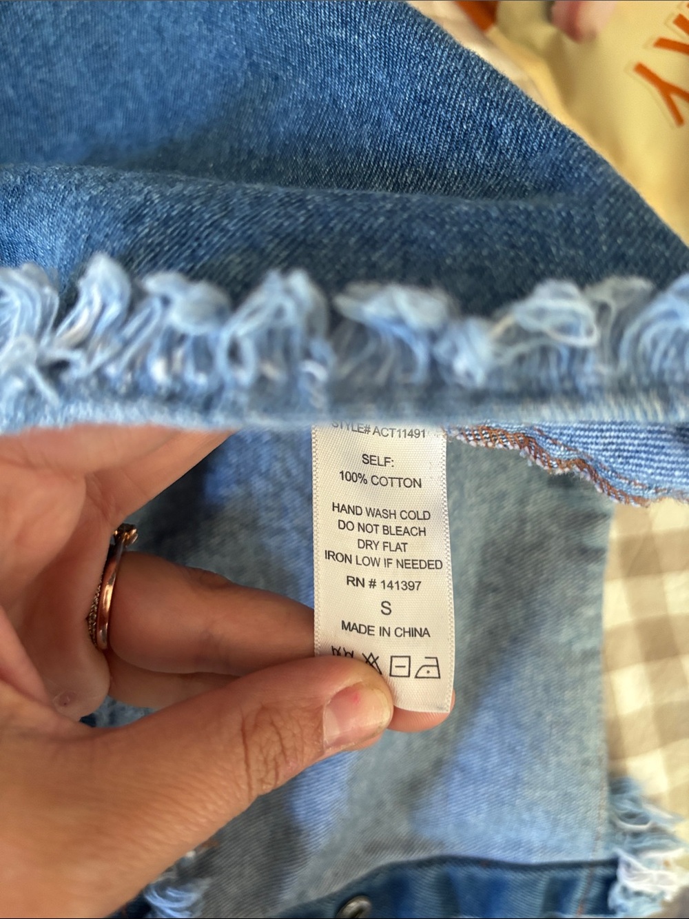ASTR the label | denim button up back frayed edge tank - Picture 7 of 7